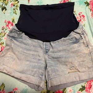 Maternity jean shorts